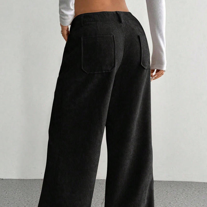 Pantalones anchos de pana y poliéster con botones y bolsillos para mujer de Buddha Stones - image 21