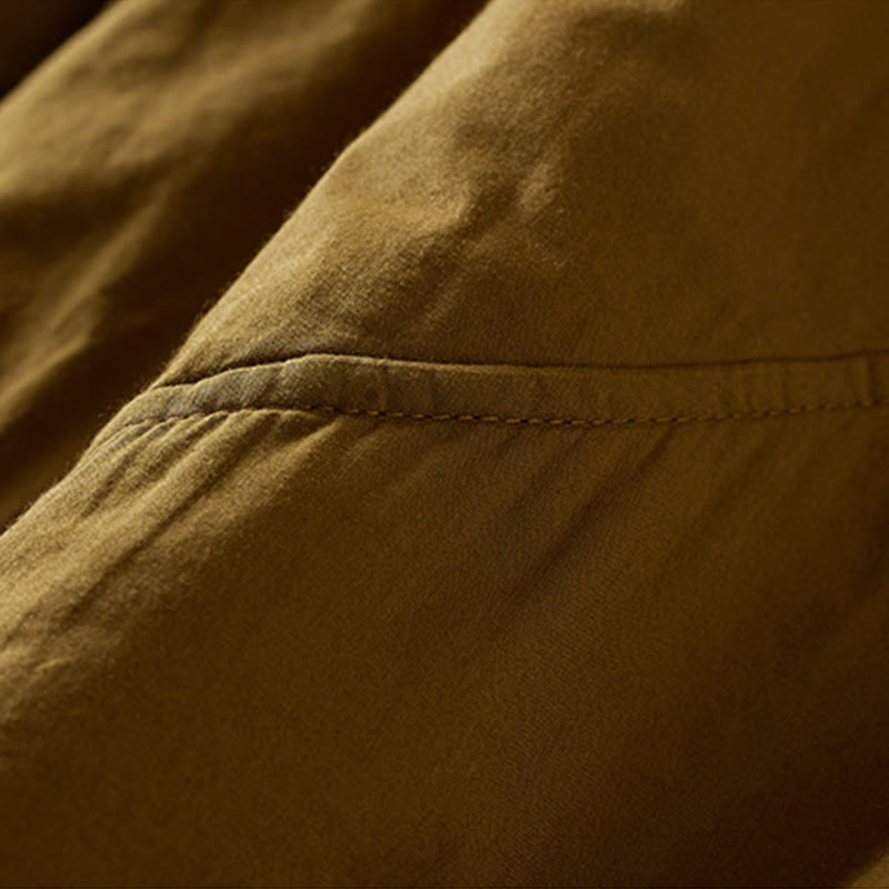 Pantalones harén de algodón gruesos con bolsillos y relleno de algodón liso Buddha Stones para mujer - image 3