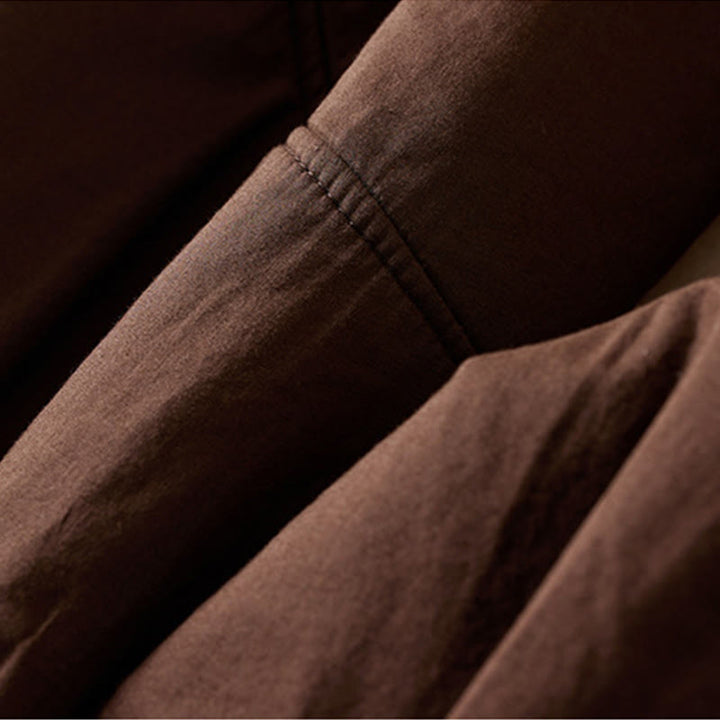 Pantalones harén de algodón gruesos con bolsillos y relleno de algodón liso Buddha Stones para mujer - image 13