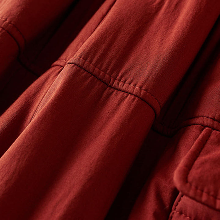 Pantalones harén de algodón gruesos con bolsillos y relleno de algodón liso Buddha Stones para mujer - image 20