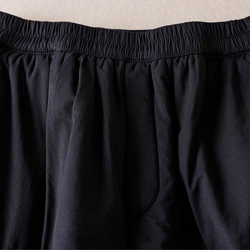 Pantalones harén de algodón gruesos con bolsillos y relleno de algodón liso Buddha Stones para mujer - image 27