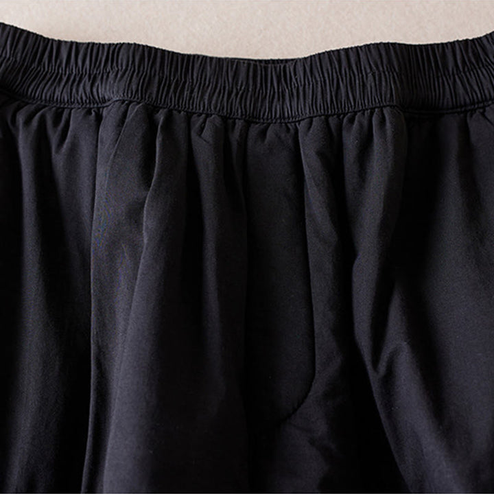 Pantalones harén de algodón gruesos con bolsillos y relleno de algodón liso Buddha Stones para mujer - image 27