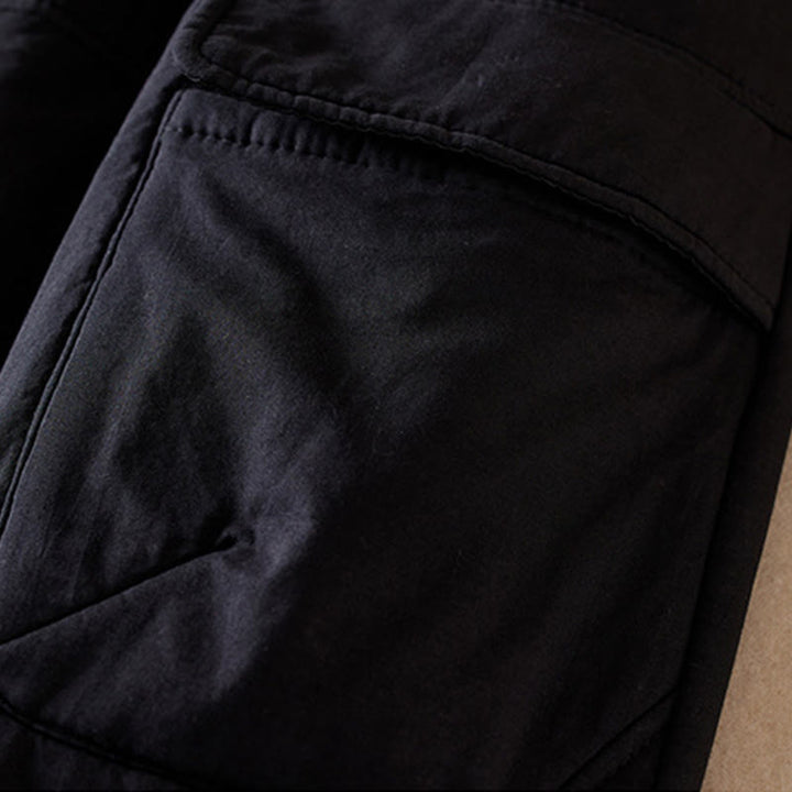 Pantalones harén de algodón gruesos con bolsillos y relleno de algodón liso Buddha Stones para mujer - image 29