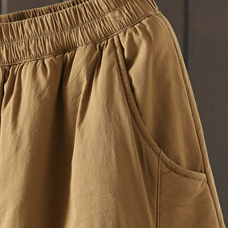 Pantalones harén de algodón para mujer, cálidos y acolchados, con bolsillos y estampados de Buddha Stones - image 4