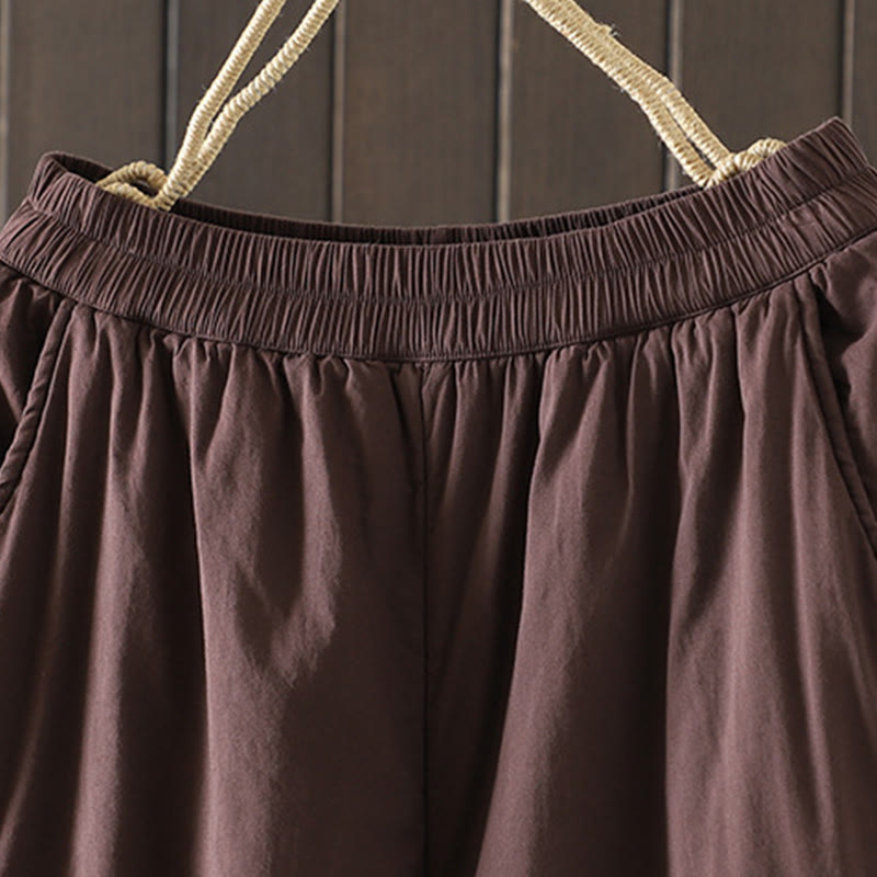 Pantalones harén de algodón para mujer, cálidos y acolchados, con bolsillos y estampados de Buddha Stones - image 9