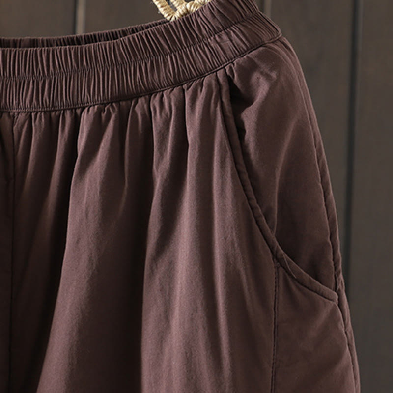 Pantalones harén de algodón para mujer, cálidos y acolchados, con bolsillos y estampados de Buddha Stones - image 8