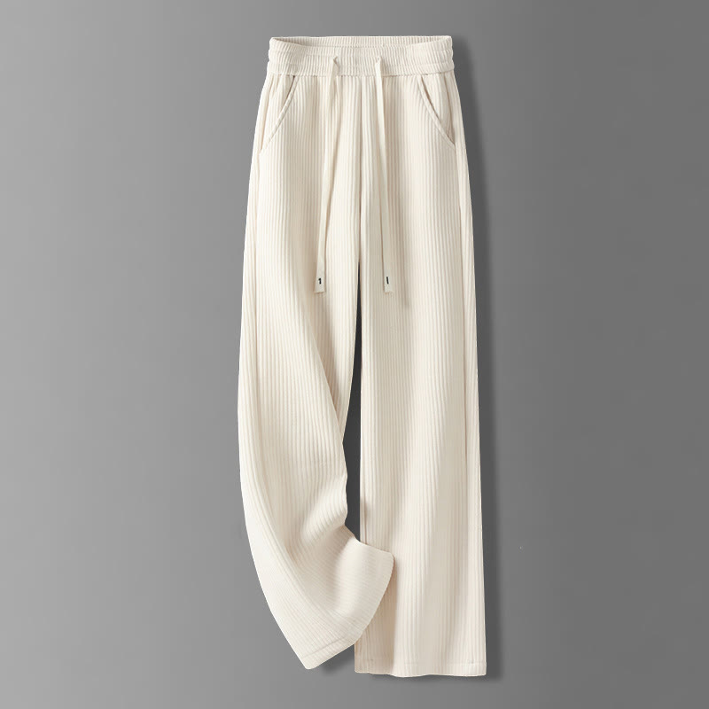Pantalones casuales de pana con relleno de algodón y bolsillos para mujer de Buddha Stones - FloralBlanco - US12, UK/AU16, EU44 (3XL) - image 1