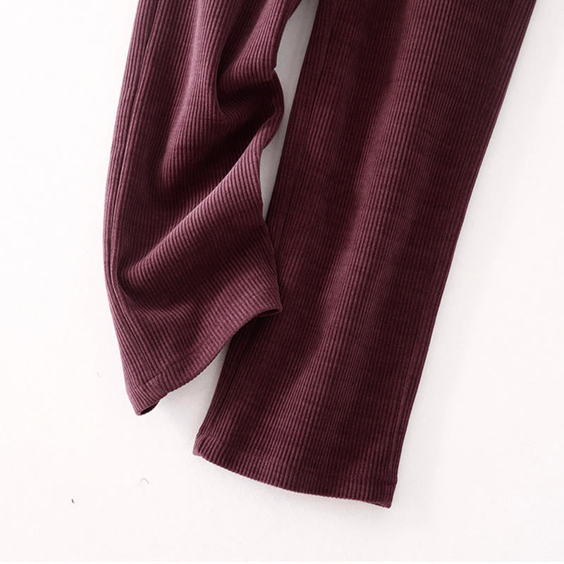 Pantalones casuales de pana con relleno de algodón y bolsillos para mujer de Buddha Stones - image 19