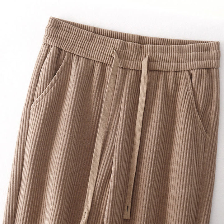 Pantalones casuales de pana con relleno de algodón y bolsillos para mujer de Buddha Stones - image 26