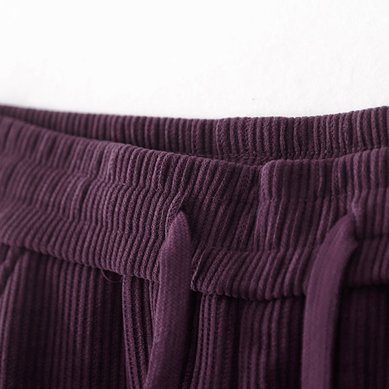 Pantalones casuales de pana con relleno de algodón y bolsillos para mujer de Buddha Stones - image 29