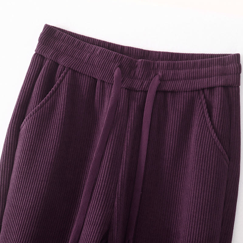 Pantalones casuales de pana con relleno de algodón y bolsillos para mujer de Buddha Stones - image 31
