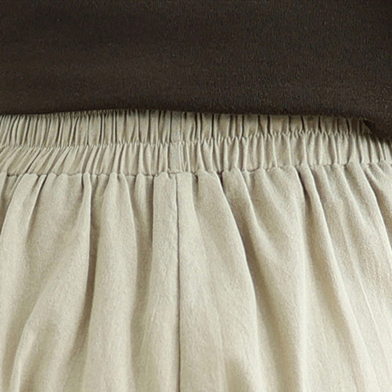Pantalones rectos casuales de algodón con bolsillos para mujer de Buddha Stones - image 7