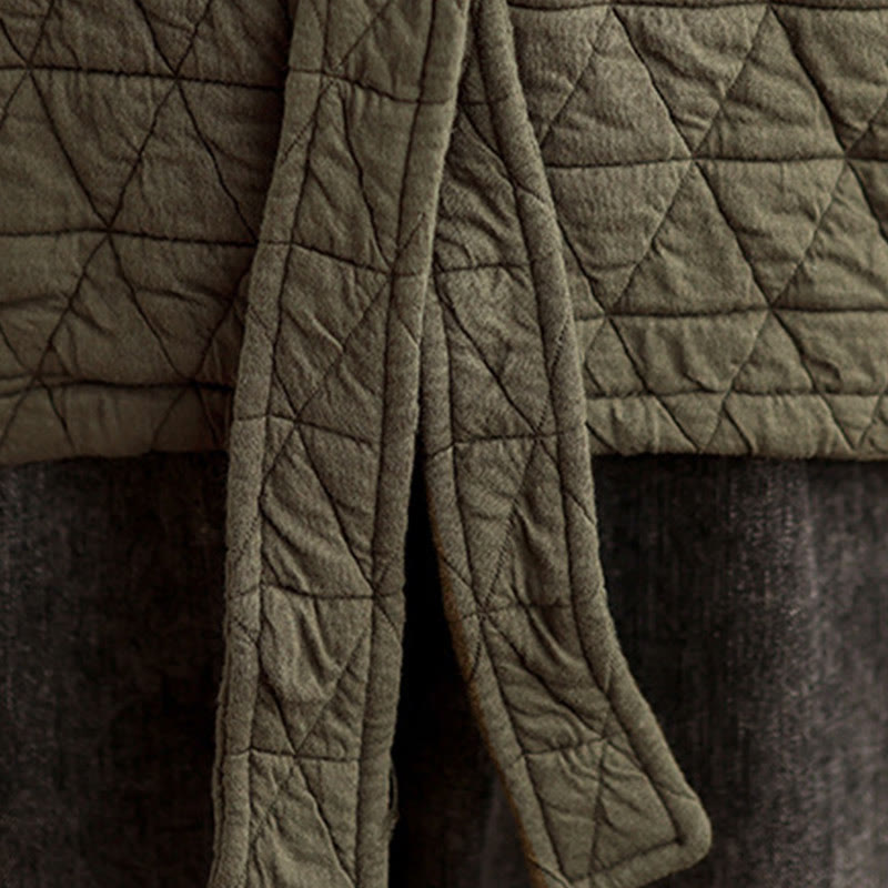 Chaqueta de algodón grueso de manga larga con botones y bolsillos para mujer de Buddha Stones - image 12