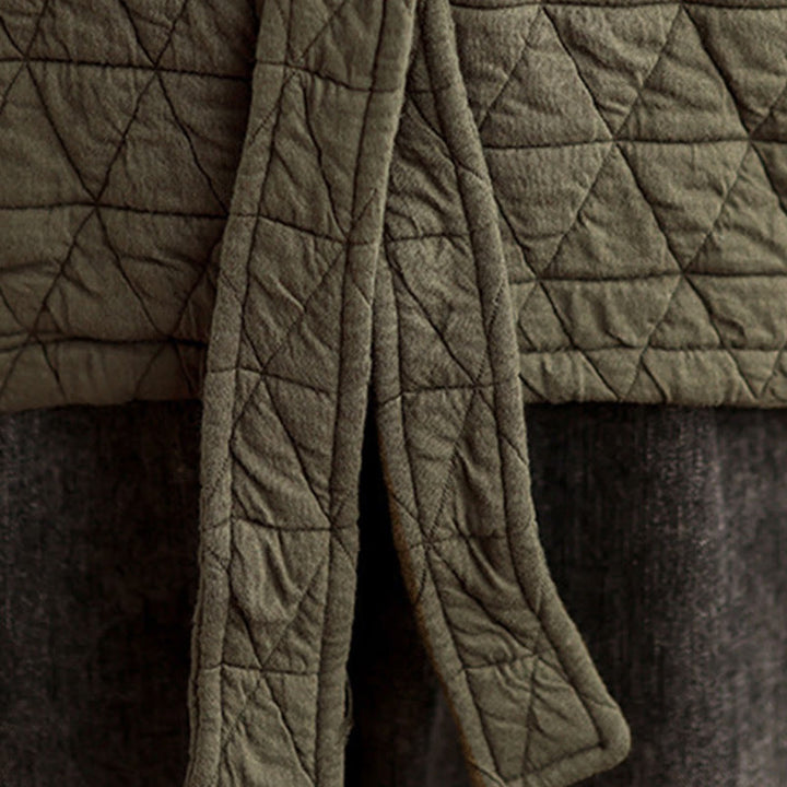 Chaqueta de algodón grueso de manga larga con botones y bolsillos para mujer de Buddha Stones - image 12