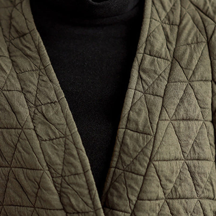 Chaqueta de algodón grueso de manga larga con botones y bolsillos para mujer de Buddha Stones - image 10