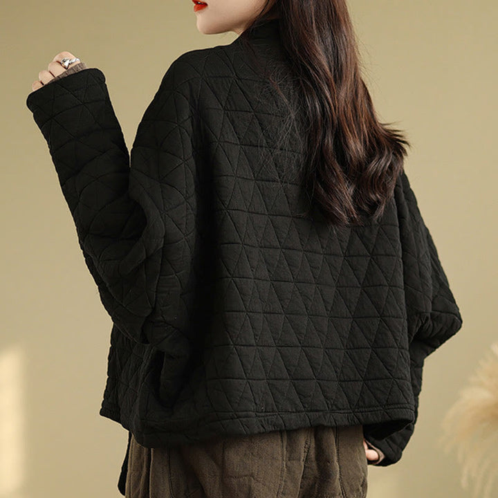 Chaqueta de algodón grueso de manga larga con botones y bolsillos para mujer de Buddha Stones - image 16