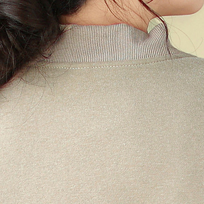 Chaqueta de algodón de manga larga con cuello redondo, botones y bolsillos para mujer de Buddha Stones - image 17