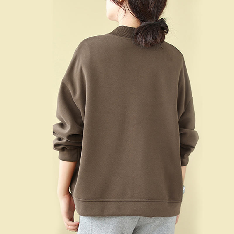 Chaqueta de algodón de manga larga con cuello redondo, botones y bolsillos para mujer de Buddha Stones - image 21