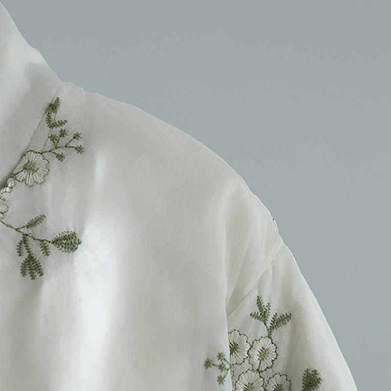 Chaqueta gruesa de algodón de manga larga con botones de rana y bordado de Buddha Stones para mujer, con bolsillos - image 11