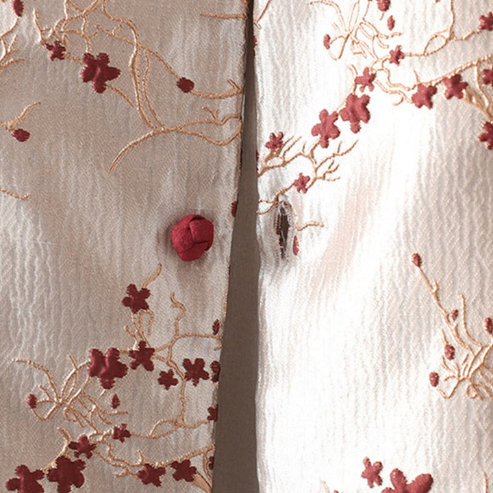 Chaqueta de algodón grueso de manga larga con botones jacquard y bolsillos para mujer de Buddha Stones - image 8