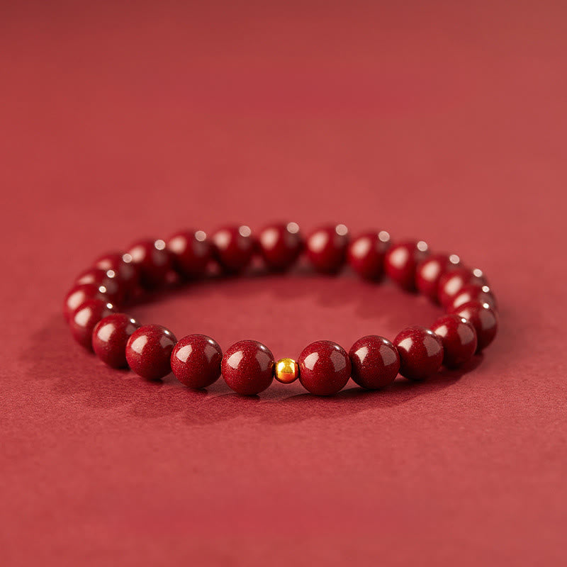 Pulsera de bendición con cuentas de cinabrio de plata de ley 925 y Buddha Stones - Cinabrio de 8 mm y plata de ley 925 de 5 mm - image 8