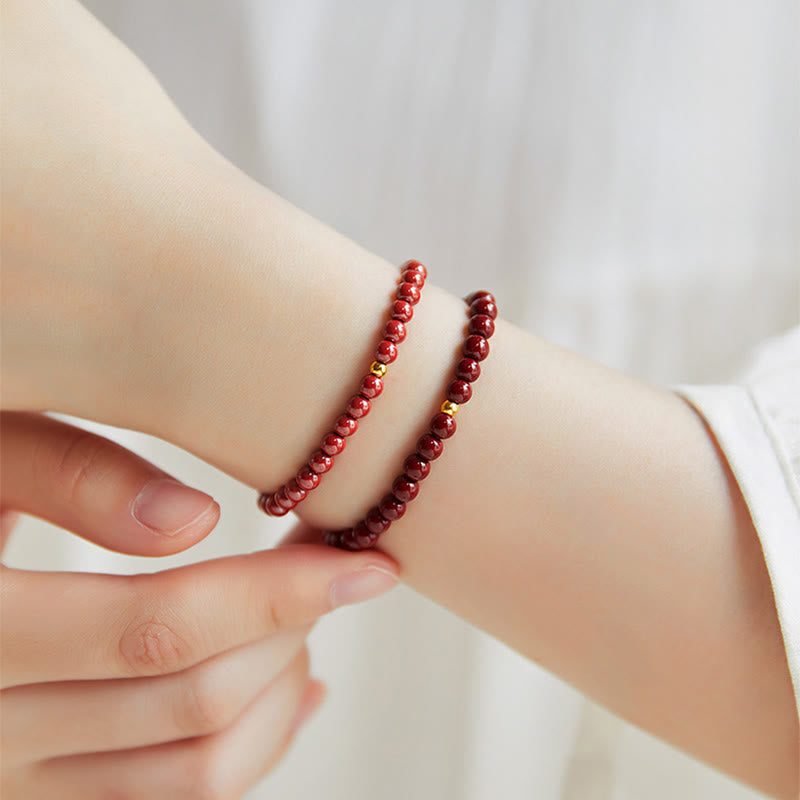 Pulsera de bendición con cuentas de cinabrio de plata de ley 925 y Buddha Stones - image 15