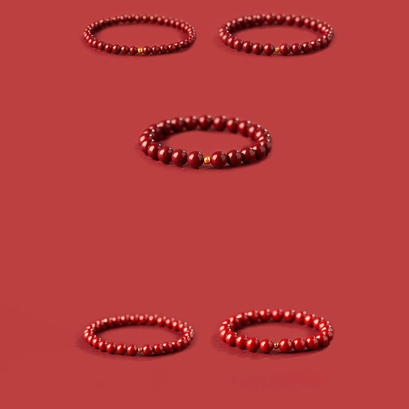 Pulsera de bendición con cuentas de cinabrio de plata de ley 925 y Buddha Stones - image 14