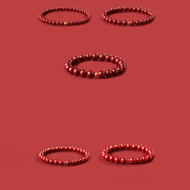 Pulsera de bendición con cuentas de cinabrio de plata de ley 925 y Buddha Stones - image 14