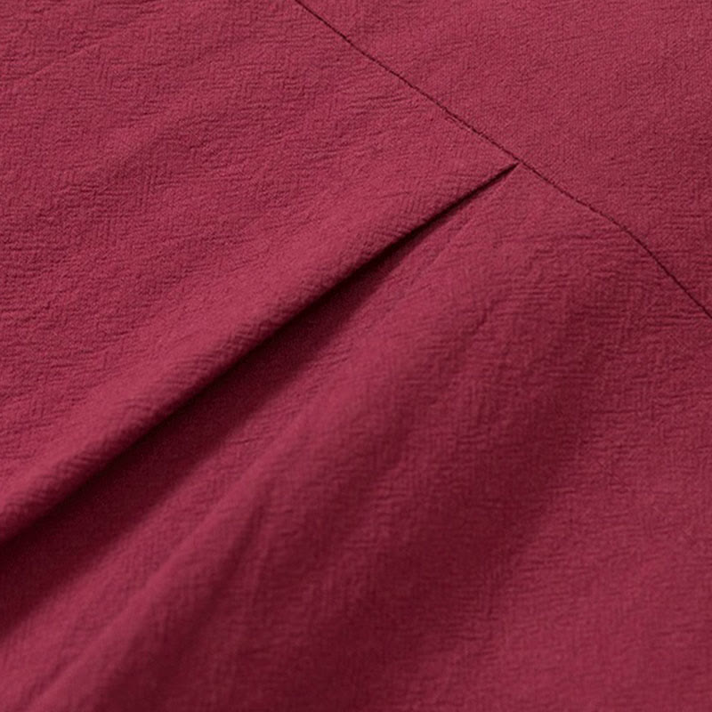 Conjunto de 2 piezas de camisa y pantalón de algodón de manga larga con botones de rana y bolsillos para hombre de Buddha Stones - image 6