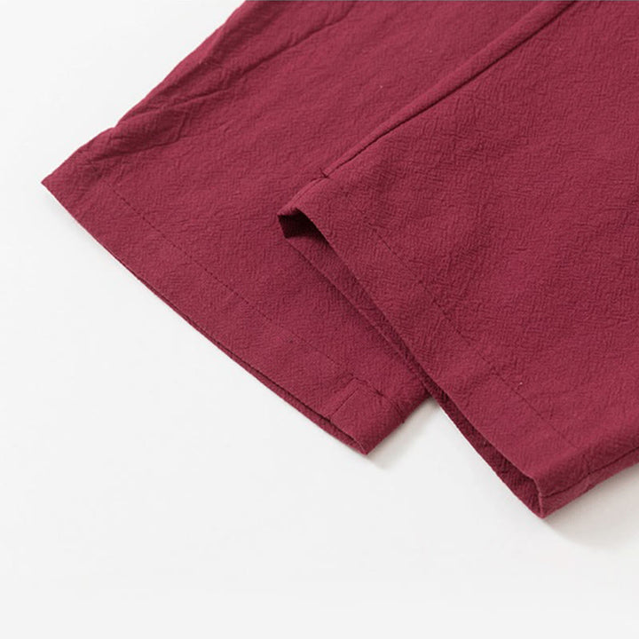 Conjunto de 2 piezas de camisa y pantalón de algodón de manga larga con botones de rana y bolsillos para hombre de Buddha Stones - image 12