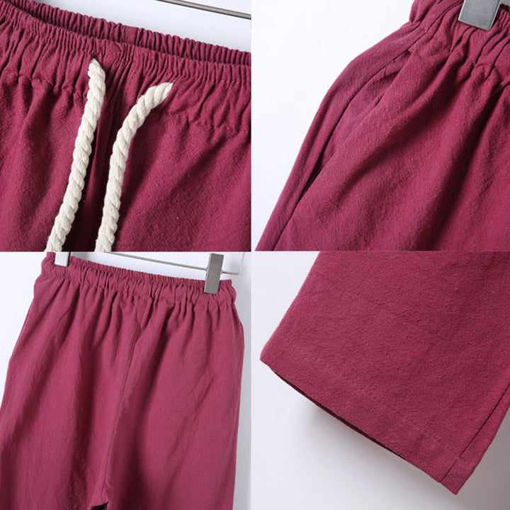 Conjunto de 2 piezas de camisa y pantalón de algodón de manga larga con botones de rana y bolsillos para hombre de Buddha Stones - image 38