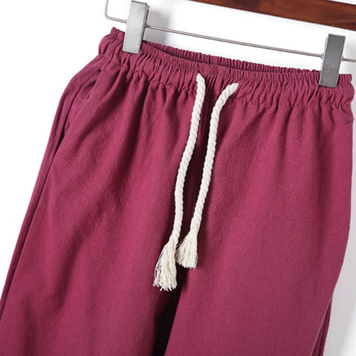 Conjunto de 2 piezas de camisa y pantalón de algodón de manga larga con botones de rana y bolsillos para hombre de Buddha Stones - image 36