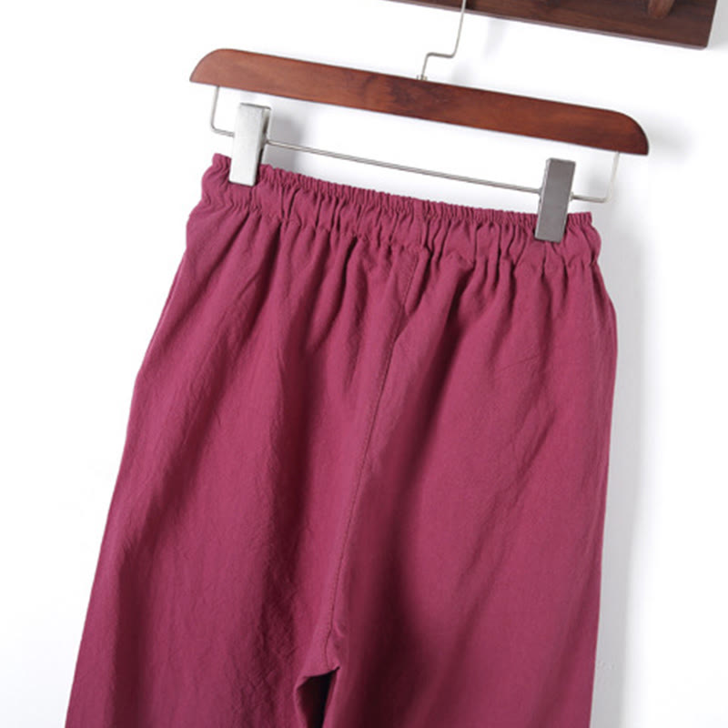 Conjunto de 2 piezas de camisa y pantalón de algodón de manga larga con botones de rana y bolsillos para hombre de Buddha Stones - image 37