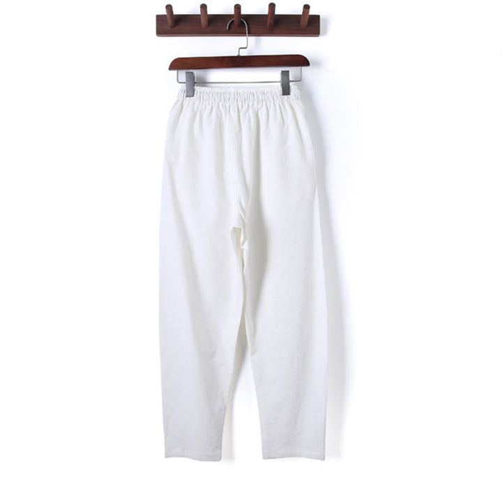 Conjunto de 2 piezas de camisa y pantalón de algodón de manga larga con botones de rana y bolsillos para hombre de Buddha Stones - image 16