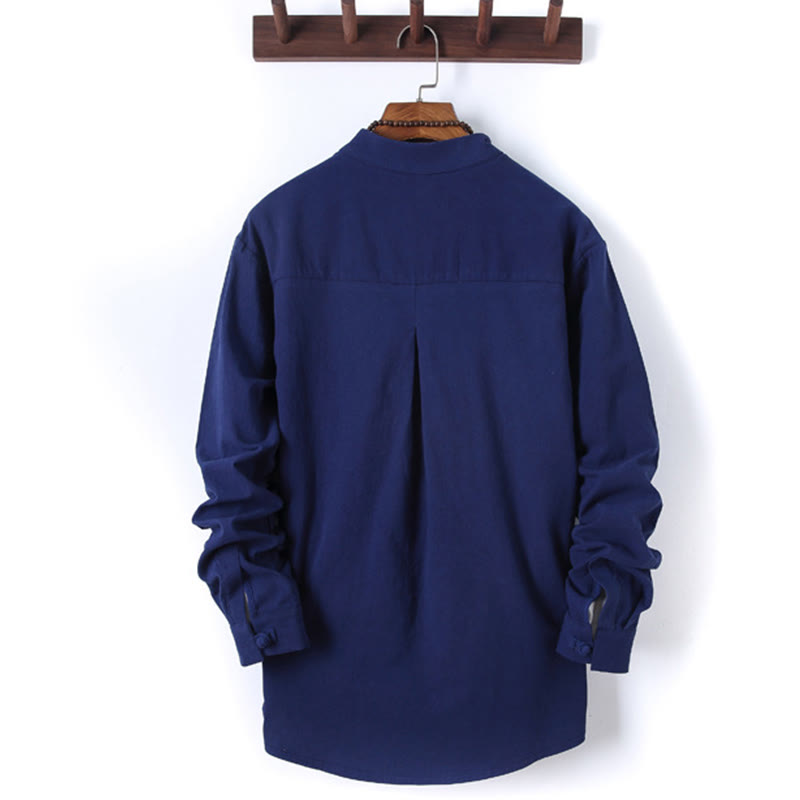 Conjunto de 2 piezas de camisa y pantalón de algodón de manga larga con botones de rana y bolsillos para hombre de Buddha Stones - image 22