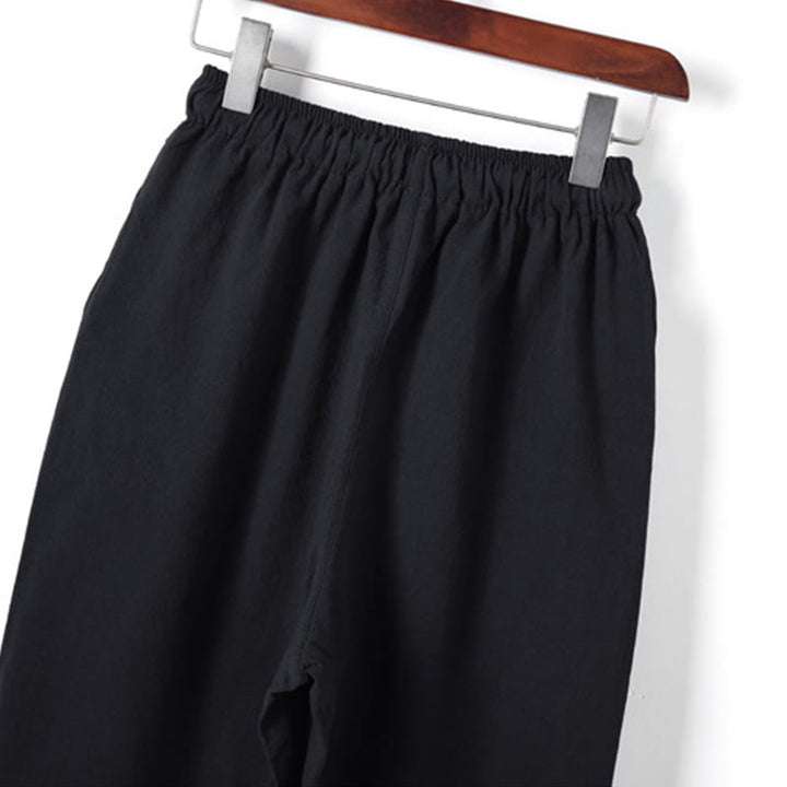 Conjunto de 2 piezas de camisa y pantalón de algodón de manga larga con botones de rana y bolsillos para hombre de Buddha Stones - image 8