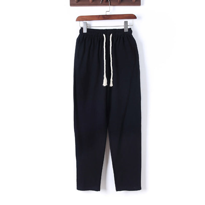 Conjunto de 2 piezas de camisa y pantalón de algodón de manga larga con botones de rana y bolsillos para hombre de Buddha Stones - image 5