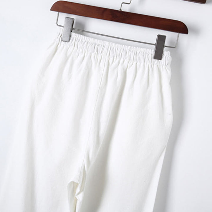 Conjunto de 2 piezas de camisa y pantalón de algodón de manga larga con botones de rana y bolsillos para hombre de Buddha Stones - image 18