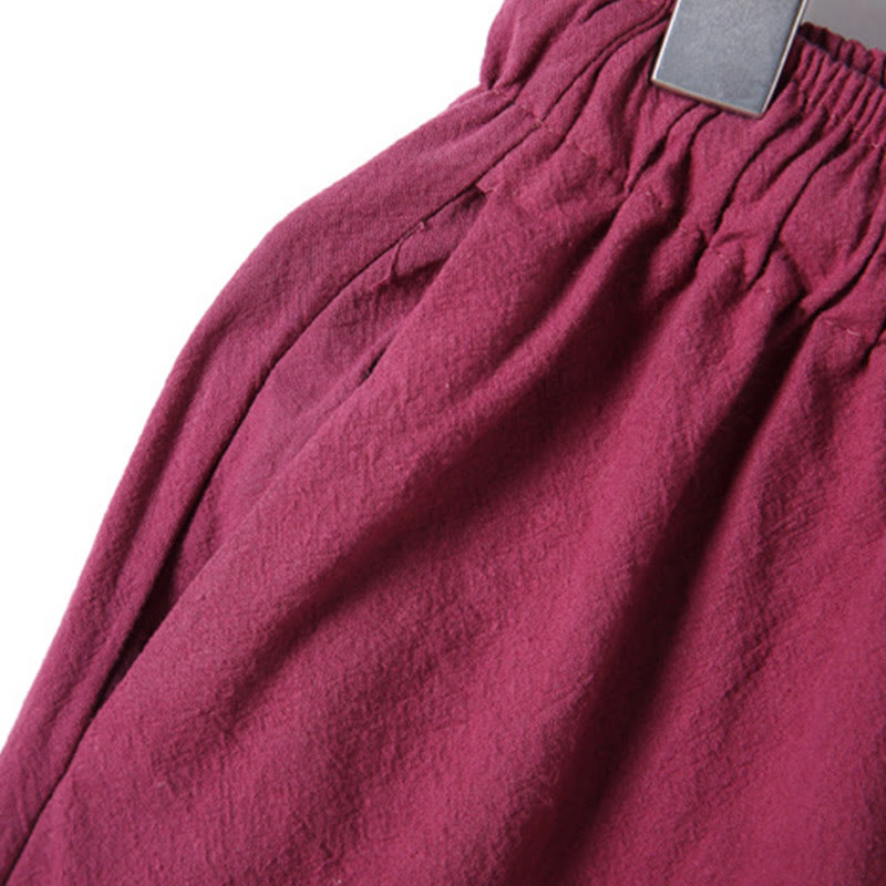 Conjunto de 2 piezas de camisa y pantalón de algodón de manga larga con botones de rana y bolsillos para hombre de Buddha Stones - image 41