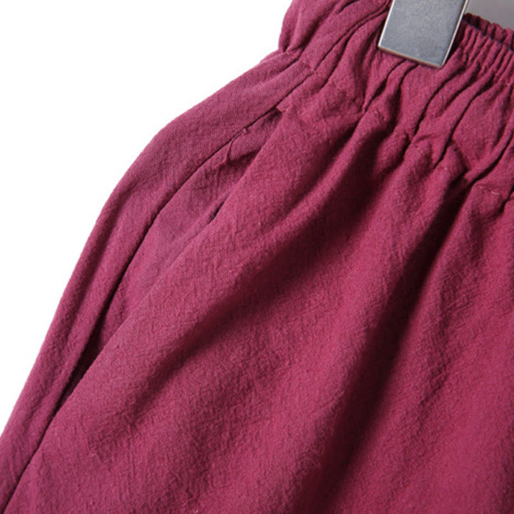 Conjunto de 2 piezas de camisa y pantalón de algodón de manga larga con botones de rana y bolsillos para hombre de Buddha Stones - image 41