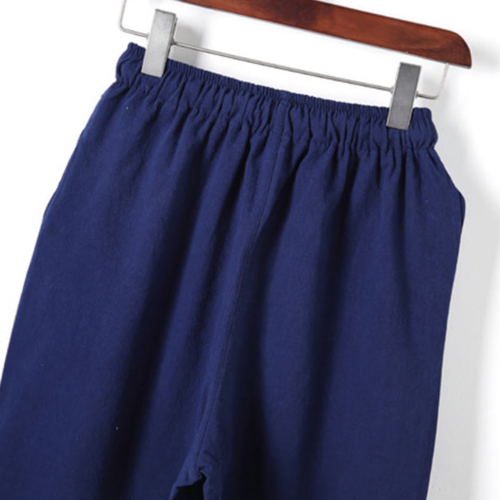 Conjunto de 2 piezas de camisa y pantalón de algodón de manga larga con botones de rana y bolsillos para hombre de Buddha Stones - image 26