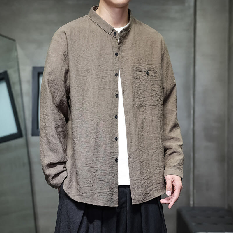 Camisa de manga larga con botones de color liso para hombre con estampado de Buddha Stones Spring - Broncearse - US/UK/AU46, EU56 (5XL) - image 17