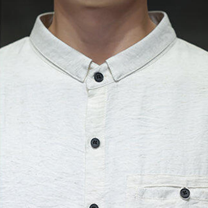 Camisa de manga larga con botones de color liso para hombre con estampado de Buddha Stones Spring - image 15