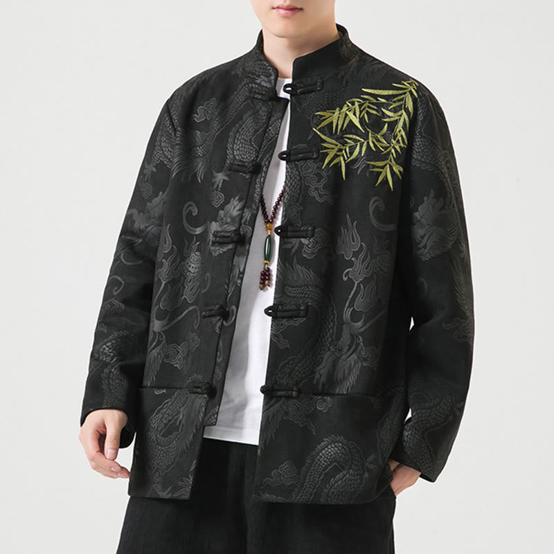 Chaqueta de manga larga para hombre con diseño de rana dragón de bambú y Buddha Stones - image 8