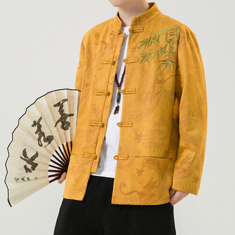 Chaqueta de manga larga para hombre con diseño de rana dragón de bambú y Buddha Stones - image 15