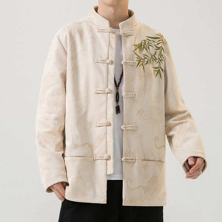 Chaqueta de manga larga para hombre con diseño de rana dragón de bambú y Buddha Stones - image 29