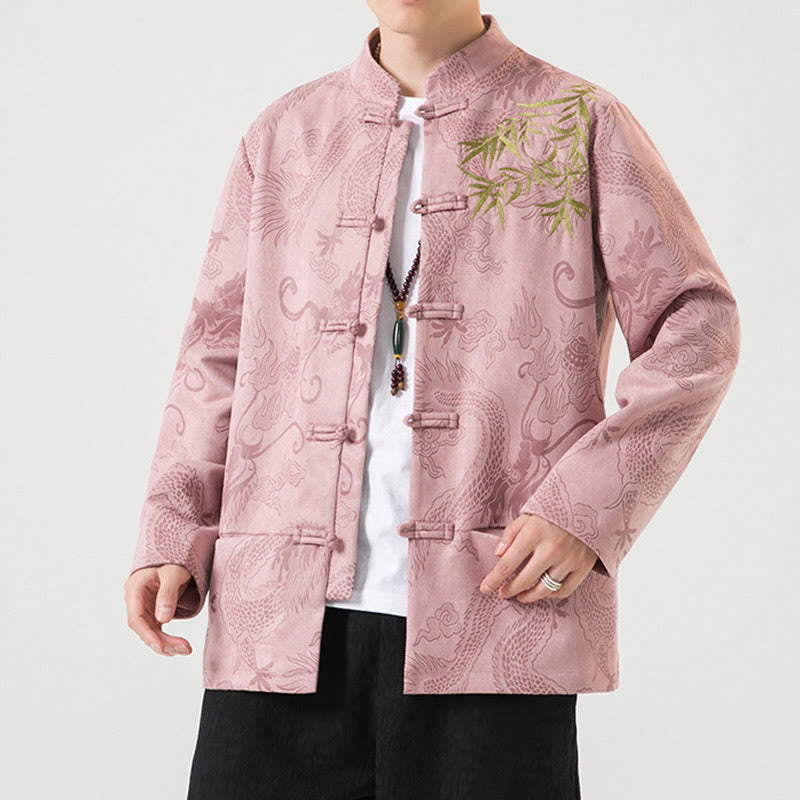 Chaqueta de manga larga para hombre con diseño de rana dragón de bambú y Buddha Stones - image 39