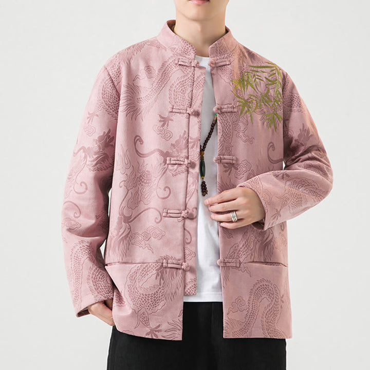 Chaqueta de manga larga para hombre con diseño de rana dragón de bambú y Buddha Stones - image 35