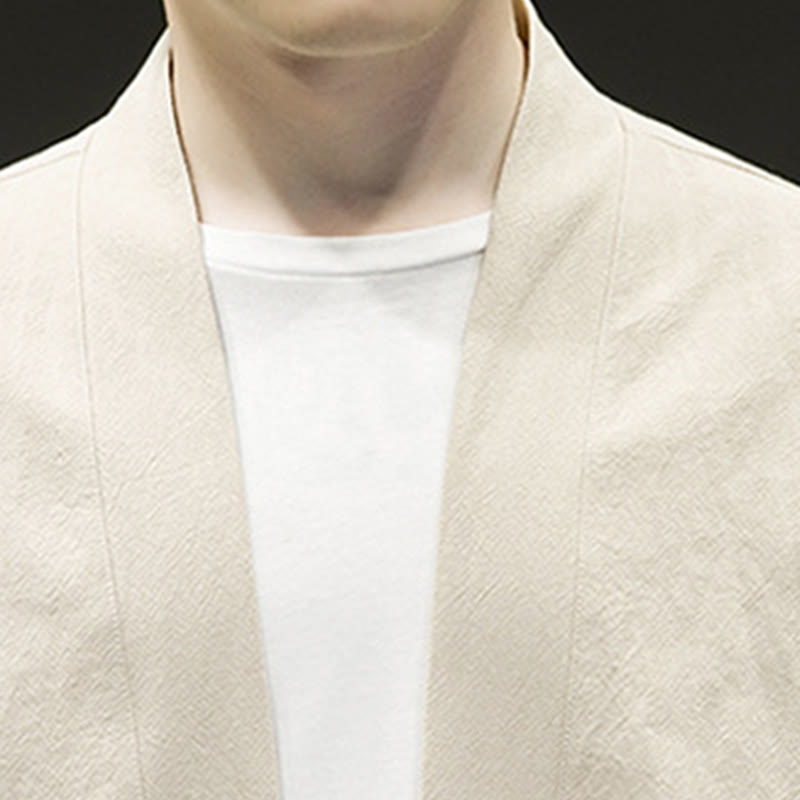 Chaqueta tipo kimono de algodón para hombre, de manga larga, con diseño de Buddha Stones y nubes auspiciosas. - image 5