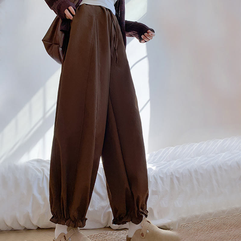 Pantalones de mujer con cordón y bolsillos en color liso con Buddha Stones - image 1